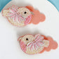 Chidiya Rani Embroidered Clips Set- Pink - Twisty Locks  - Kids and Women Hair Accessories, Fashion Clothing and Jewellery India
