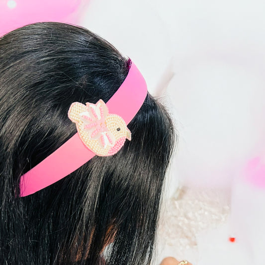 Chidiya Rani Pink Hairband - Twisty Locks  - Kids Hair Accessories India