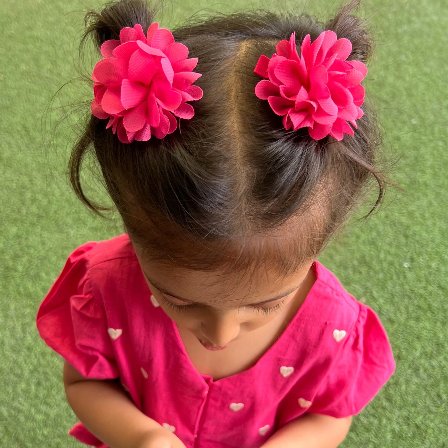 Chiffon Floral Hair Clips-Pack of 6 - Twisty Locks  - Kids and Women Hair Accessories, Fashion Clothing and Jewellery India