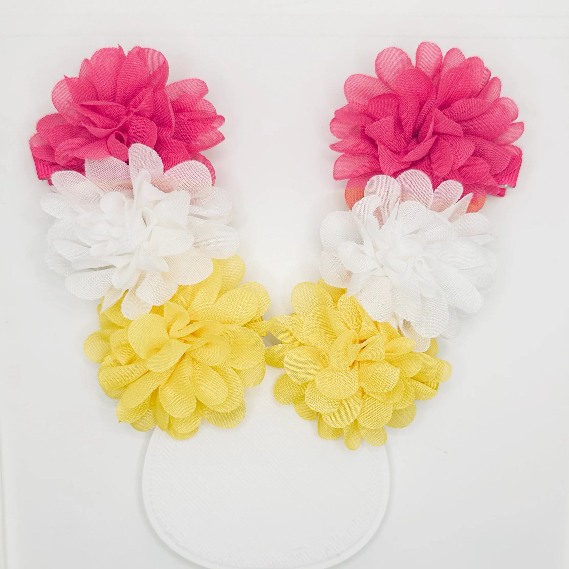 Chiffon Floral Hair Clips-Pack of 6 - Twisty Locks  - Kids and Women Hair Accessories, Fashion Clothing and Jewellery India
