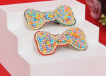 Colorful Bow Embroidered Clips Set