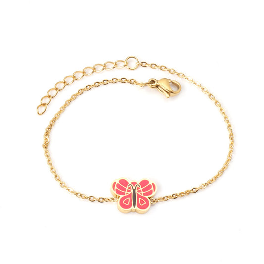 Coral Butterfly 18K Gold Plated Children's Bracelet - Twisty Locks  - Kids and Women Hair Accessories, Fashion Clothing and Jewellery India
