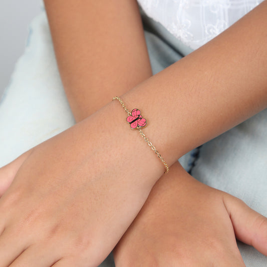 Coral Butterfly 18K Gold Plated Children's Bracelet - Twisty Locks  - Kids and Women Hair Accessories, Fashion Clothing and Jewellery India