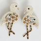 Cream White Flamingo Embroidered Hair Clips Set - Twisty Locks  - Kids and Women Hair Accessories, Fashion Clothing and Jewellery India