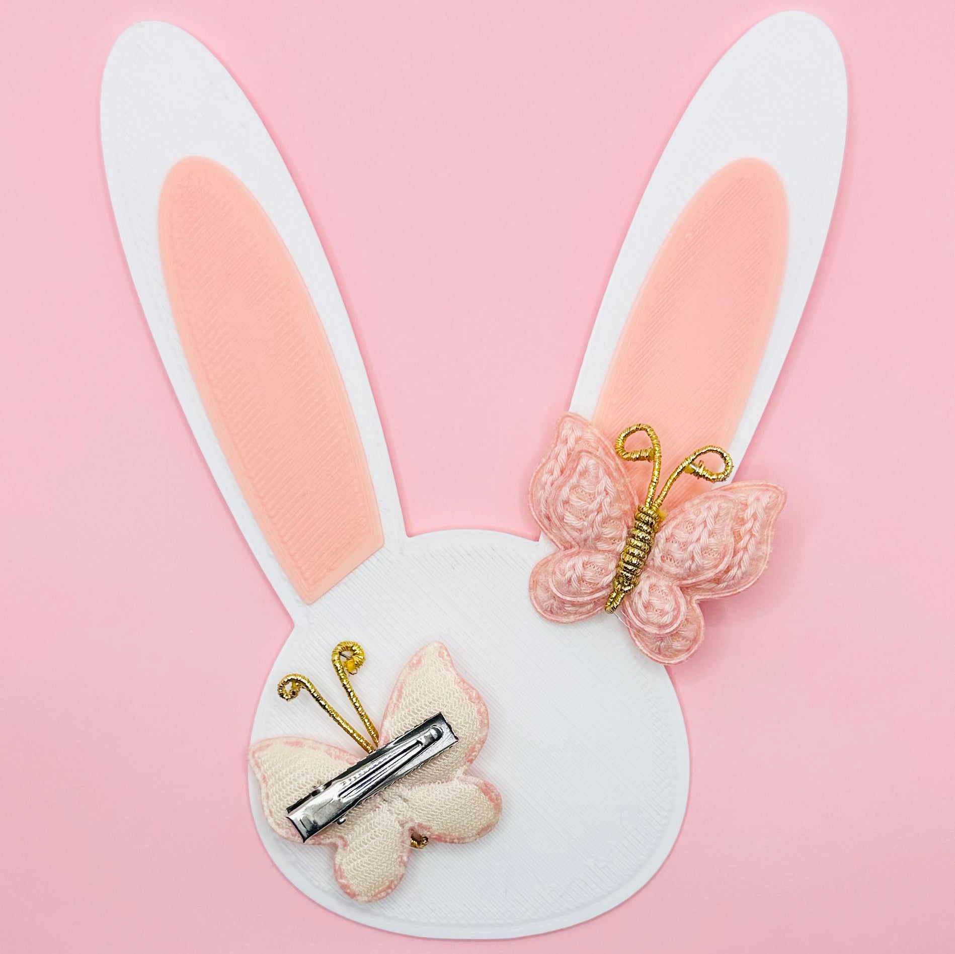 Crochet Butterfly Clips - Baby Pink Set of 2 - Twisty Locks  - Kids and Women Hair Accessories, Fashion Clothing and Jewellery India