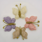 Crochet Butterfly Clips - Beige Set of 2 - Twisty Locks  - Kids and Women Hair Accessories, Fashion Clothing and Jewellery India