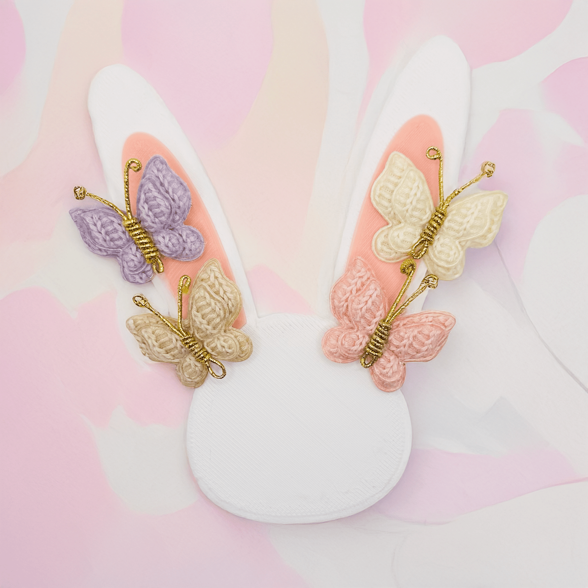 Crochet Butterfly Clips - Beige Set of 2 - Twisty Locks  - Kids and Women Hair Accessories, Fashion Clothing and Jewellery India
