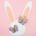 Crochet Butterfly Clips - Lavender Set of 2