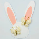 Crochet Butterfly Clips - White Set of 2