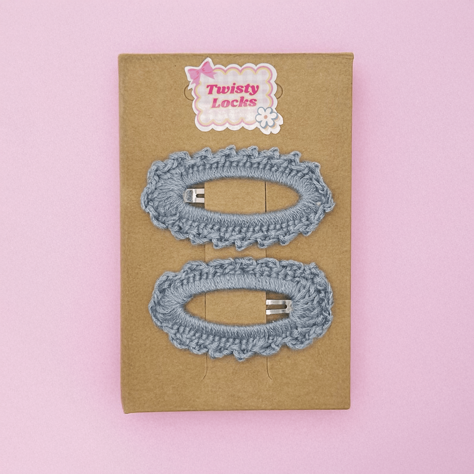 Crochet Tic Tac Pins - Blue Set of 2 - Twisty Locks  - Kids and Women Hair Accessories, Fashion Clothing and Jewellery India