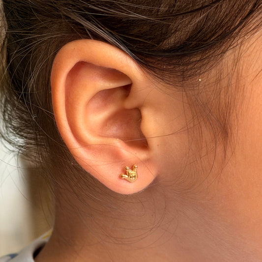 Crown 18K Gold Plated Children's Earrings - Twisty Locks  - Kids and Women Hair Accessories, Fashion Clothing and Jewellery India