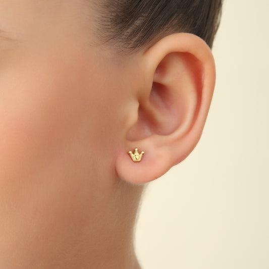 Crown 18K Gold Plated Children's Earrings - Twisty Locks  - Kids and Women Hair Accessories, Fashion Clothing and Jewellery India