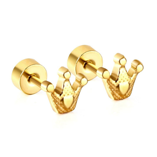 Crown 18K Gold Plated Children's Earrings - Twisty Locks  - Kids Hair Accessories India