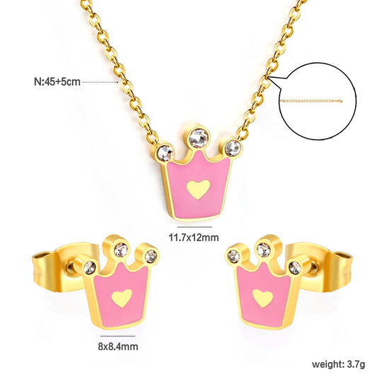 Crown 18K Gold Plated Children's Jewellery Set - Twisty Locks  - Kids Hair Accessories India