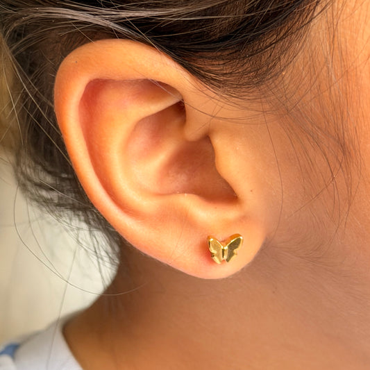 Cute Butterfly 18K Gold Plated Children's Earrings - Twisty Locks  - Kids and Women Hair Accessories, Fashion Clothing and Jewellery India