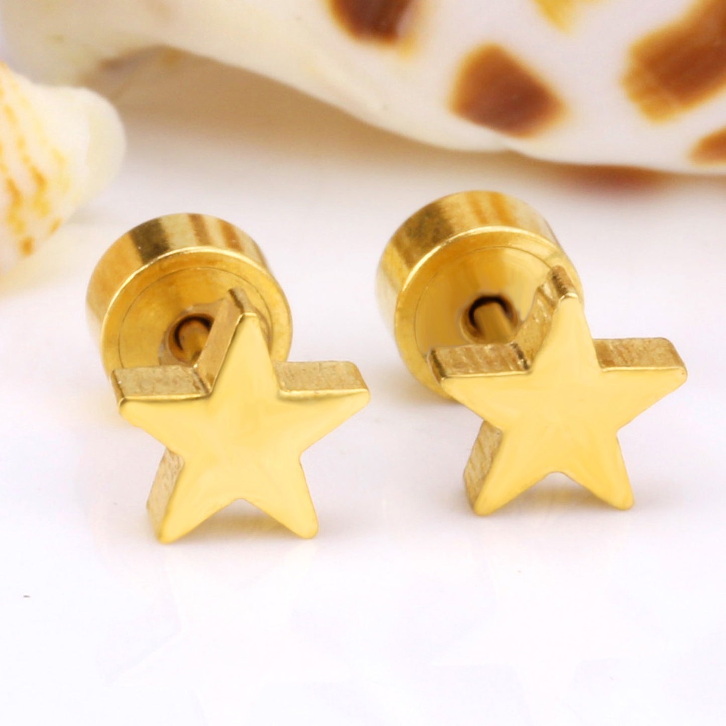Cute Star 18K Gold Plated Children's Earrings - Twisty Locks  - Kids and Women Hair Accessories, Fashion Clothing and Jewellery India