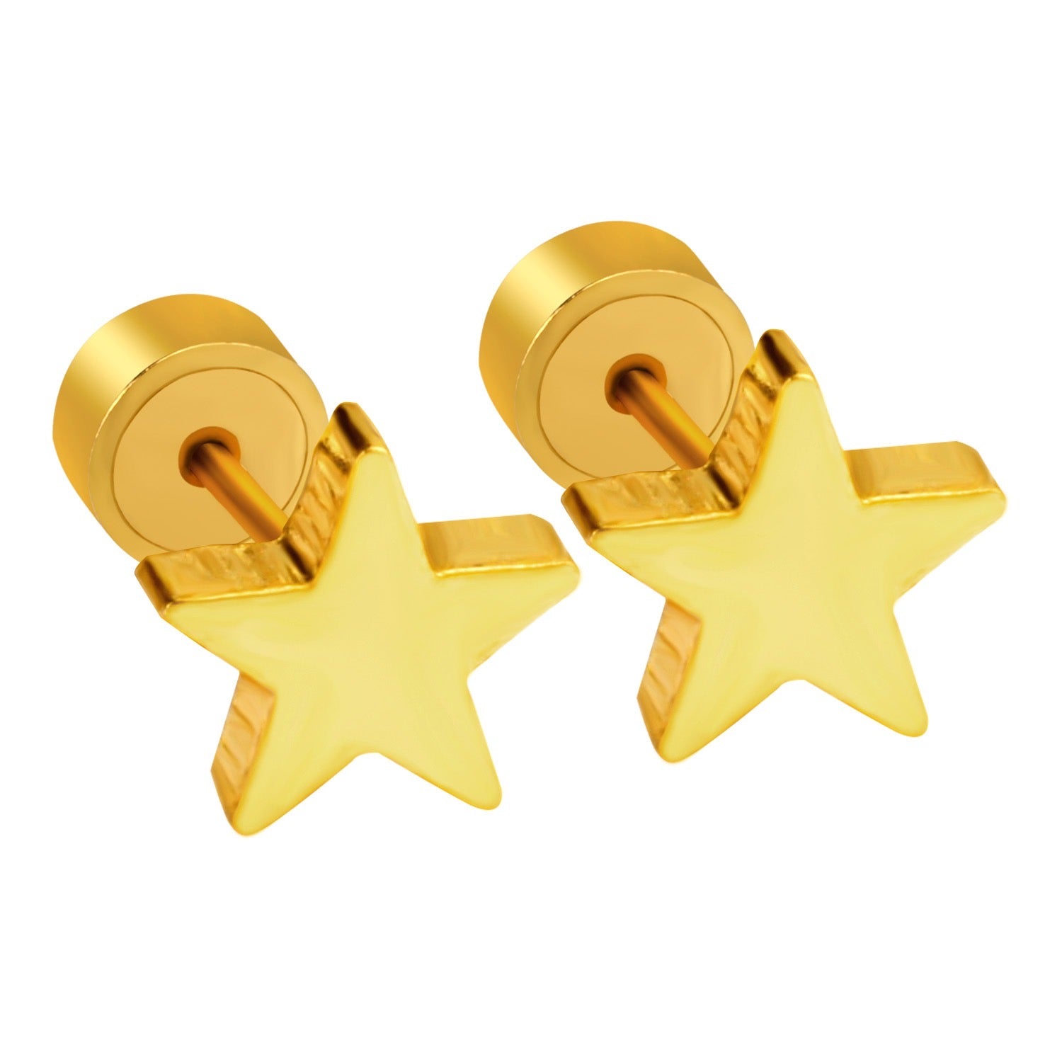 Cute Star 18K Gold Plated Children's Earrings - Twisty Locks  - Kids and Women Hair Accessories, Fashion Clothing and Jewellery India