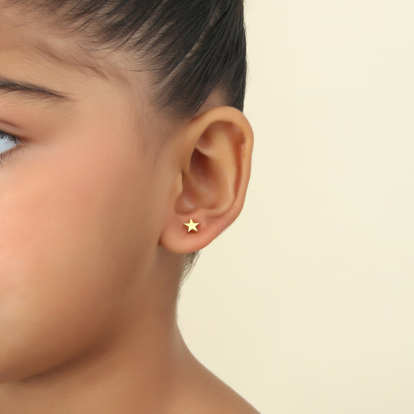 Cute Star 18K Gold Plated Children's Earrings - Twisty Locks  - Kids and Women Hair Accessories, Fashion Clothing and Jewellery India