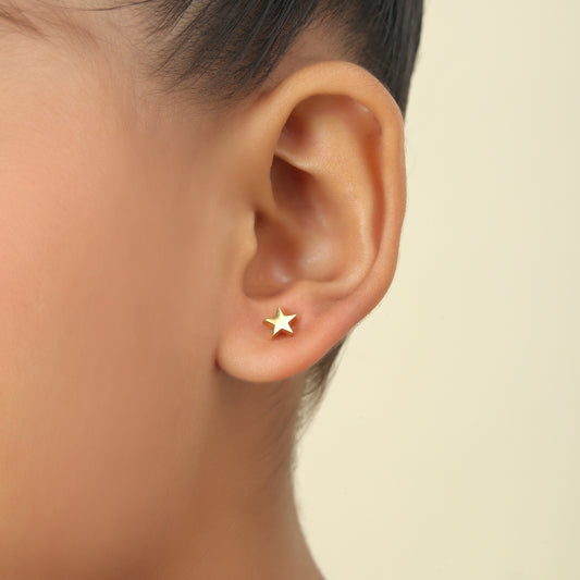 Cute Star 18K Gold Plated Children's Earrings - Twisty Locks  - Kids and Women Hair Accessories, Fashion Clothing and Jewellery India