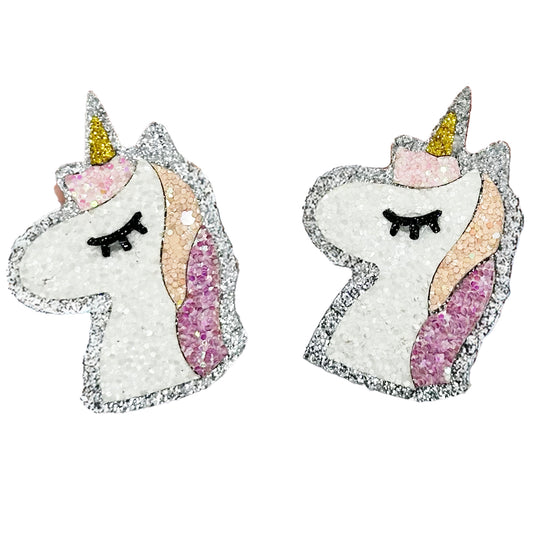 Cute Unicorns Clips - Set of 2 - Twisty Locks  - Kids and Women Hair Accessories, Fashion Clothing and Jewellery India