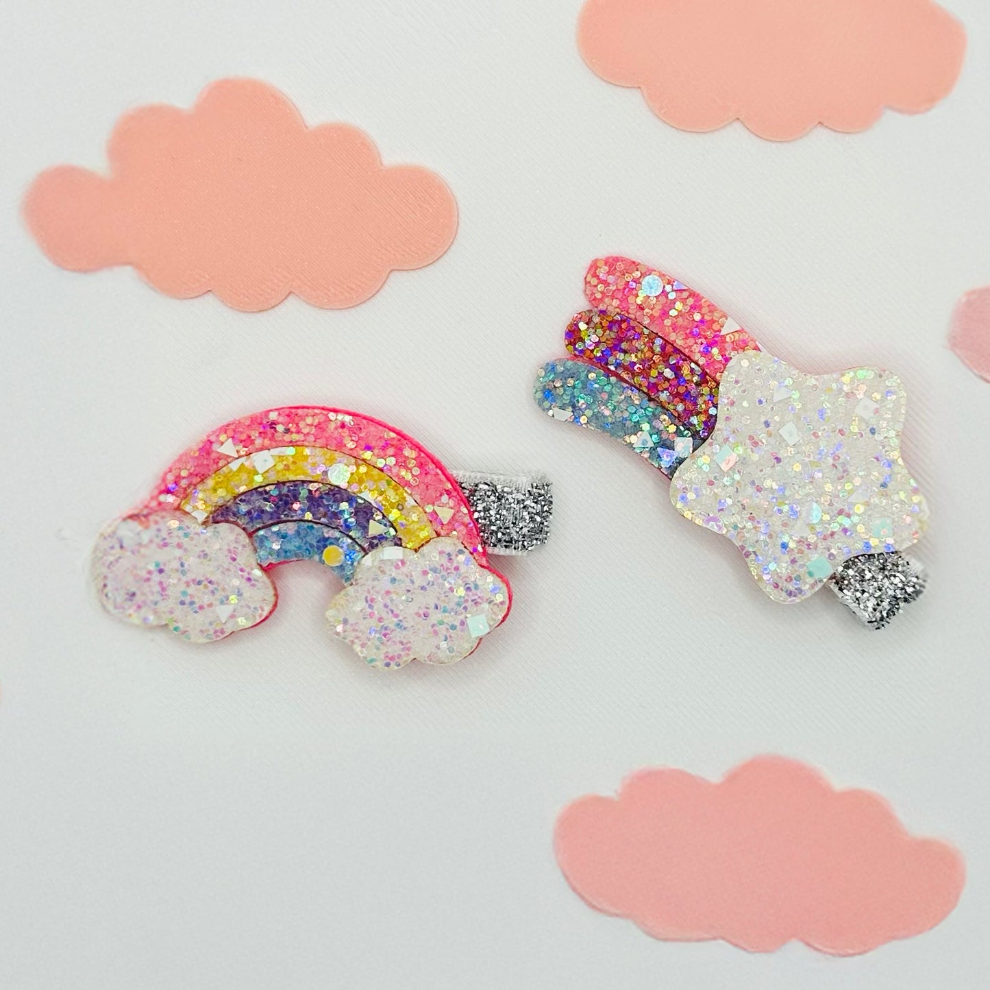 Dreamy Rainbow & Star Clips - Set of 2 - Twisty Locks  - Kids and Women Hair Accessories, Fashion Clothing and Jewellery India