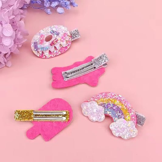 Dreamy Rainbow & Star Clips - Set of 2 - Twisty Locks  - Kids and Women Hair Accessories, Fashion Clothing and Jewellery India