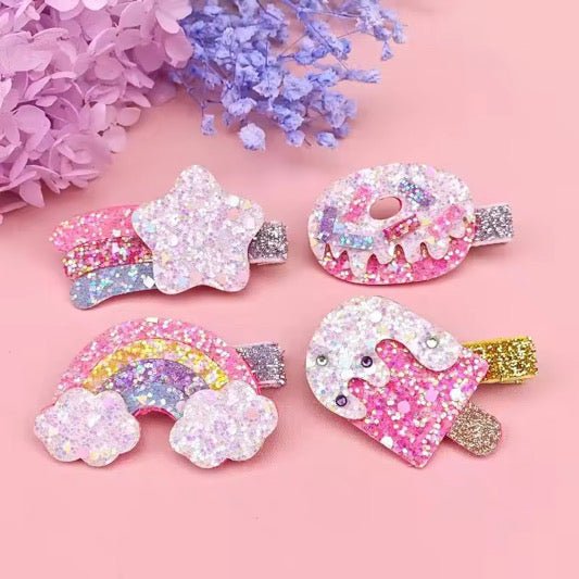 Dreamy Rainbow & Star Clips - Set of 2 - Twisty Locks  - Kids and Women Hair Accessories, Fashion Clothing and Jewellery India