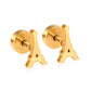 Eiffel Tower 18K Gold Plated Children's Earrings - Twisty Locks  - Kids and Women Hair Accessories, Fashion Clothing and Jewellery India