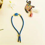 Elephant Evil Eye Rakhi with Roli & Chawal - Blue