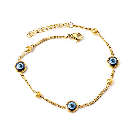 Evil Eye 18K Gold Plated Children's Bracelet - Twisty Locks  - Kids and Women Hair Accessories, Fashion Clothing and Jewellery India