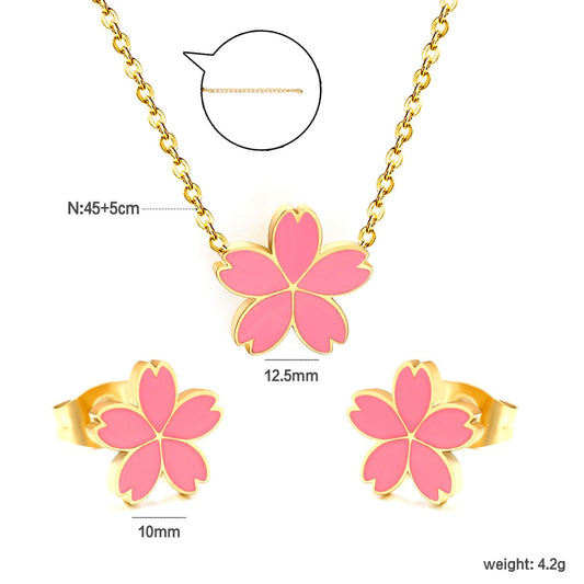 Floral 18K Gold Plated Children's Jewellery Set - Twisty Locks  - Kids Hair Accessories India