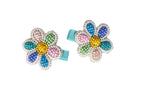 Floral Embroidered Hair Clip (Fabric Lined Clip)