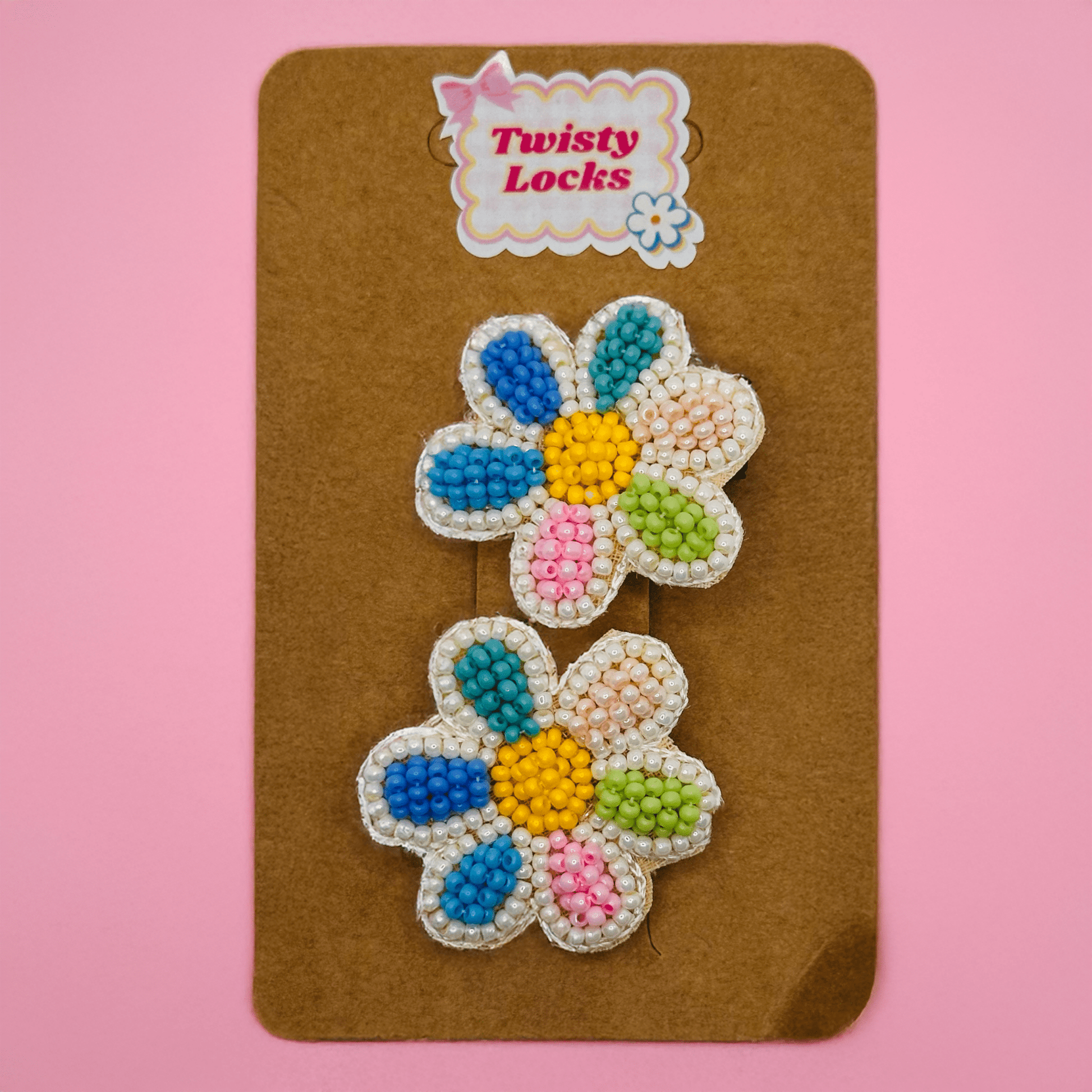 Floral Embroidered Hair Clip - Twisty Locks  - Kids Hair Accessories India