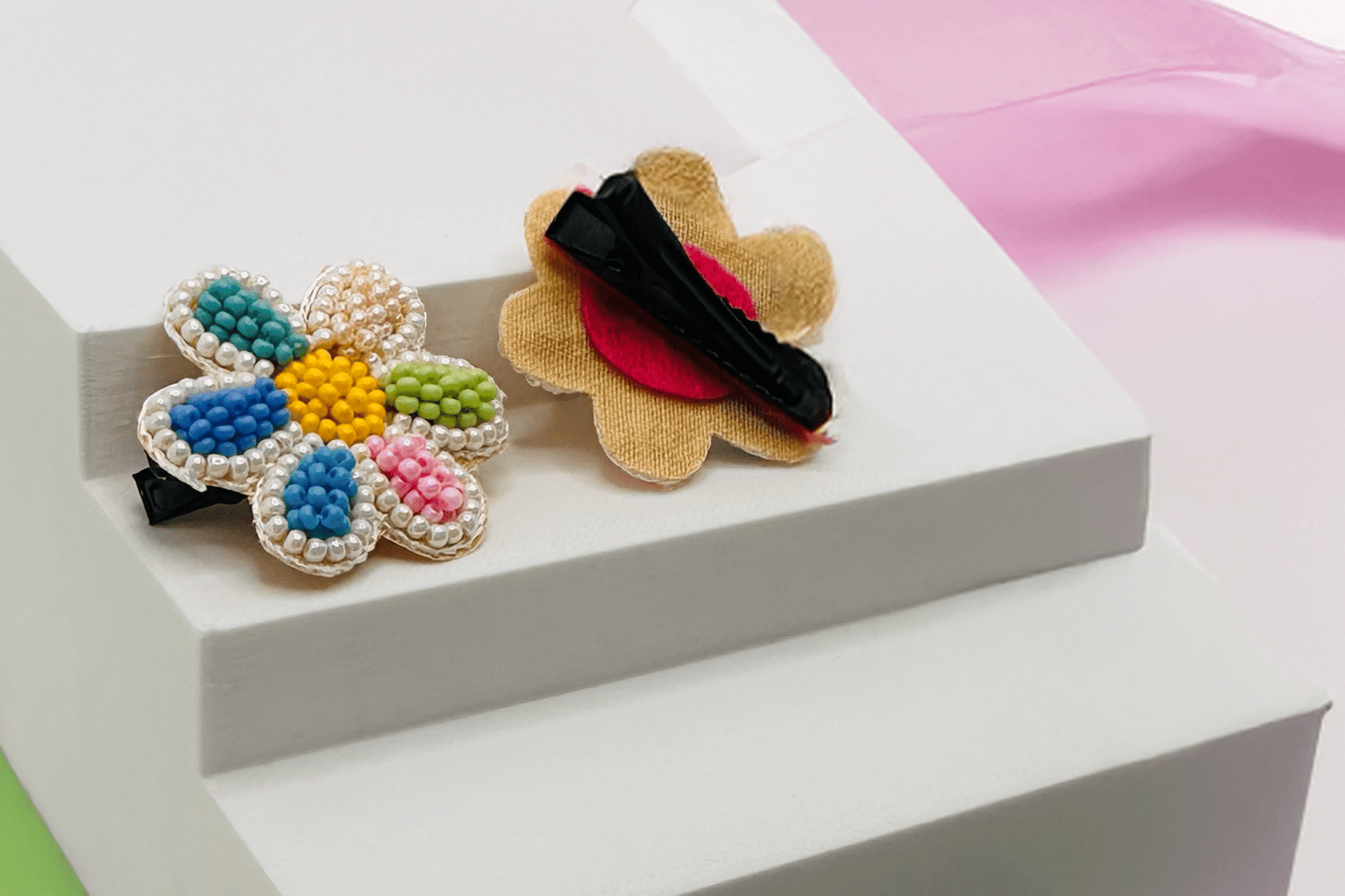 Floral Embroidered Hair Clip - Twisty Locks  - Kids Hair Accessories India
