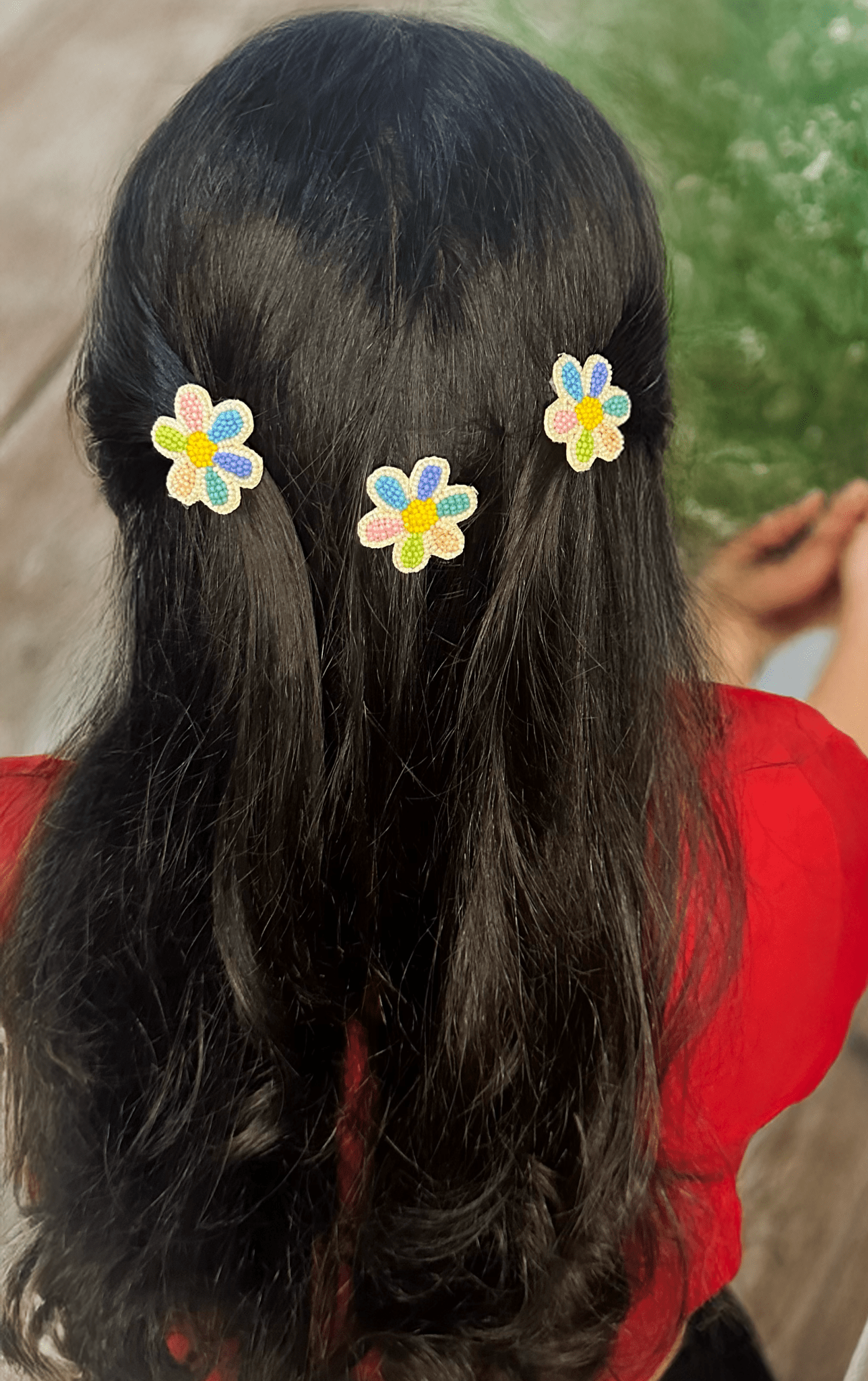 Floral Embroidered Hair Clip - Twisty Locks  - Kids Hair Accessories India
