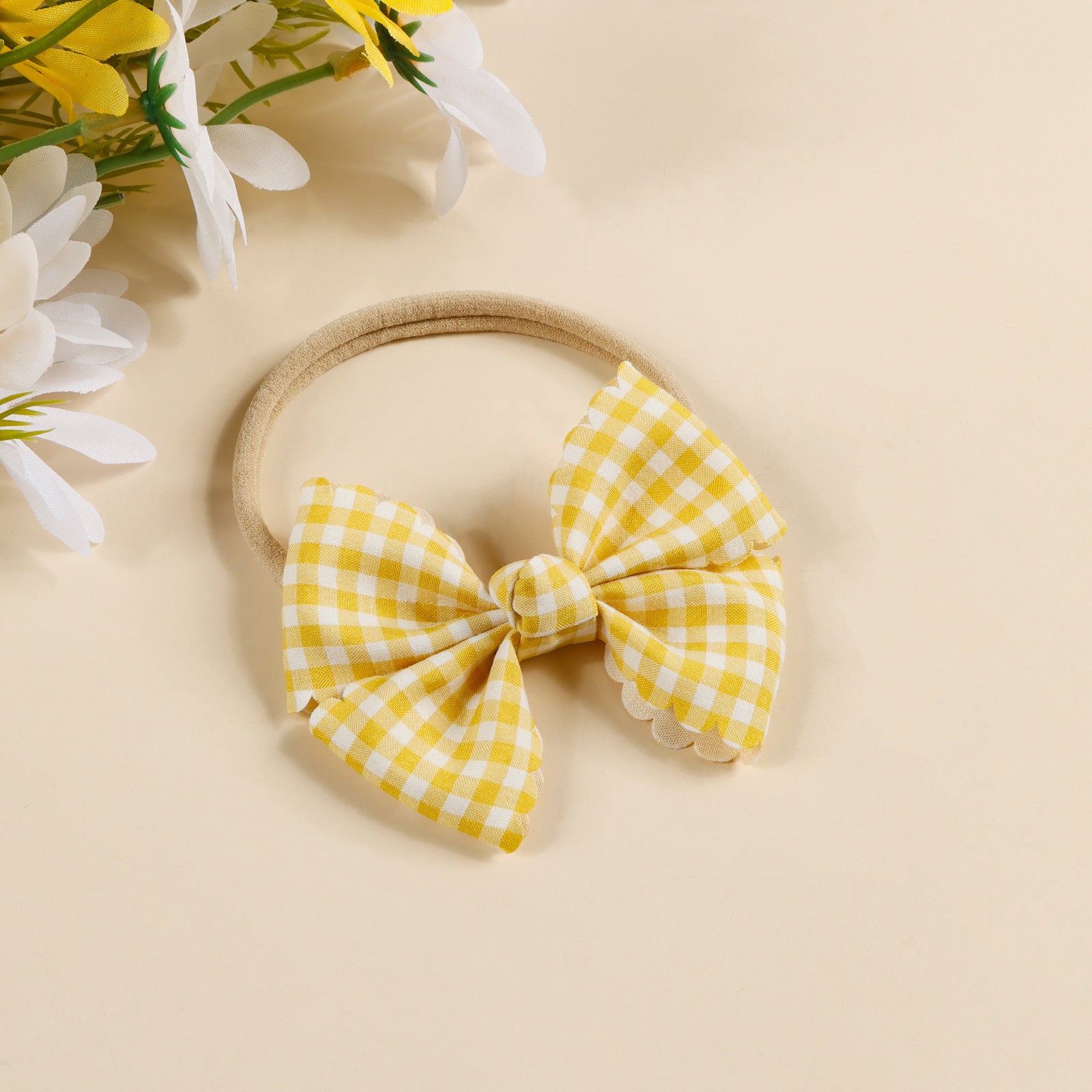 Gingham Bow Baby Pink Headband – Soft & Sweet - Twisty Locks  - Kids and Women Hair Accessories, Fashion Clothing and Jewellery India