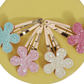Glittery Flowers Tic Tac Snap Pins - Set of 4 - Twisty Locks  - Kids and Women Hair Accessories, Fashion Clothing and Jewellery India