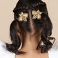 Gold Bee Embroidered Hair Clips Set - Twisty Locks  - Kids Hair Accessories India