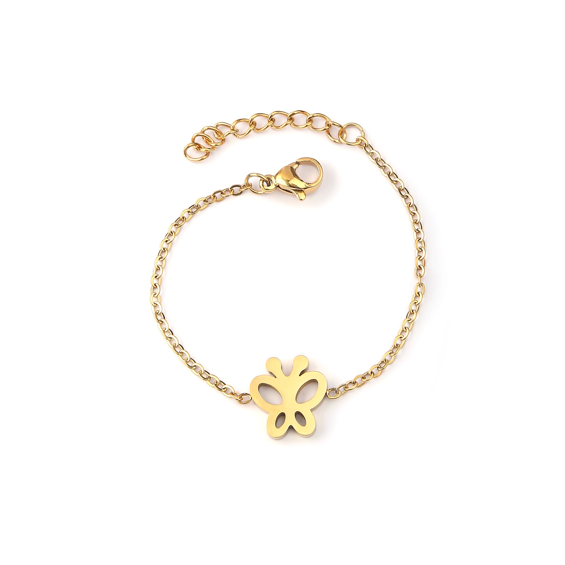 Gold Butterfly 18K Gold Plated Children's Bracelet - Twisty Locks  - Kids and Women Hair Accessories, Fashion Clothing and Jewellery India