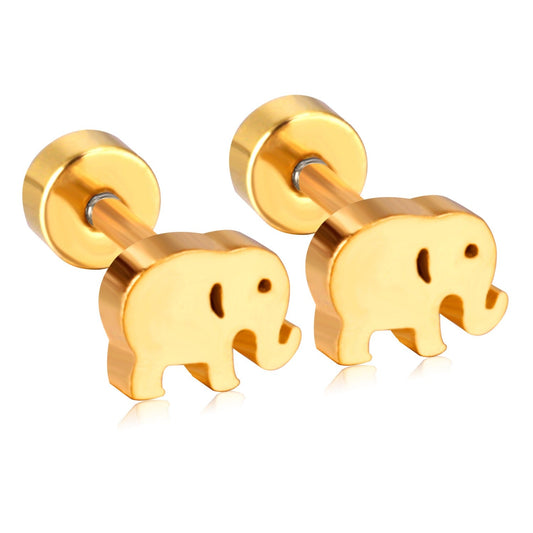 Gold Elephant 18K Gold Plated Children's Earrings - Twisty Locks  - Kids Hair Accessories India
