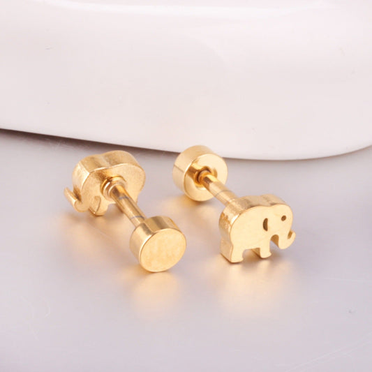 Gold Elephant 18K Gold Plated Children's Earrings - Twisty Locks  - Kids Hair Accessories India