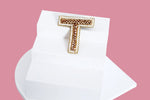 Gold Embroidered Alphabet Clip