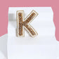 Gold Embroidered Alphabet Clip - Twisty Locks  - Kids and Women Hair Accessories, Fashion Clothing and Jewellery India