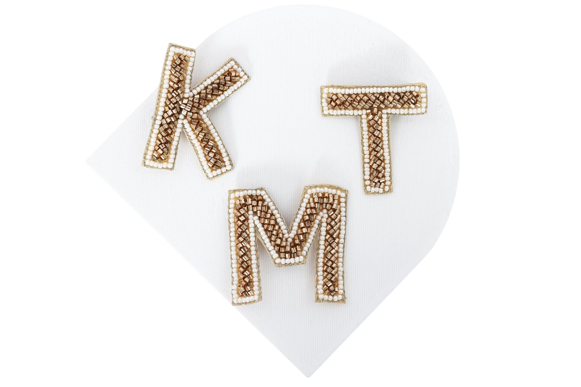 Gold Embroidered Alphabet Clip - Twisty Locks  - Kids and Women Hair Accessories, Fashion Clothing and Jewellery India