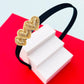 Gold Hearts Black Hairband - Twisty Locks  - Kids and Women Hair Accessories, Fashion Clothing and Jewellery India