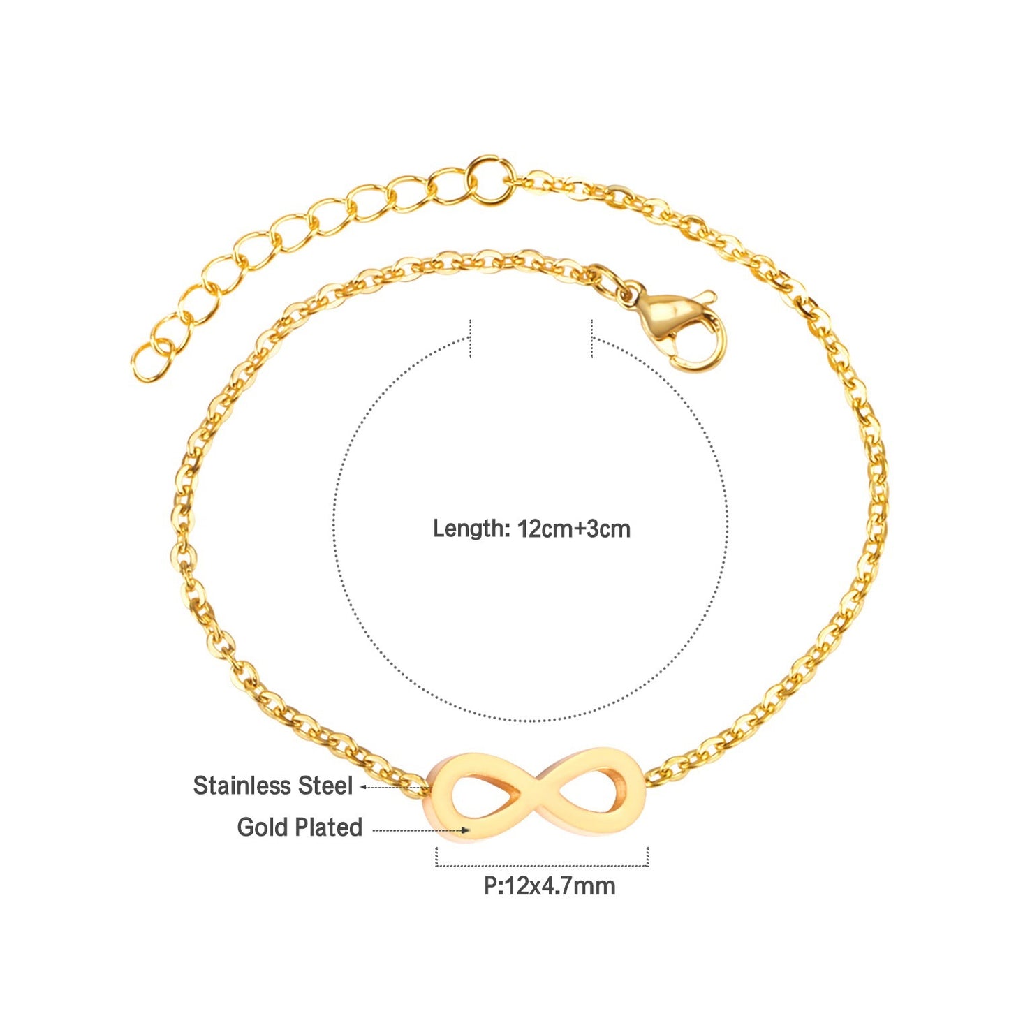 Gold Infinity 18K Gold Plated Children's Bracelet - Twisty Locks  - Kids and Women Hair Accessories, Fashion Clothing and Jewellery India