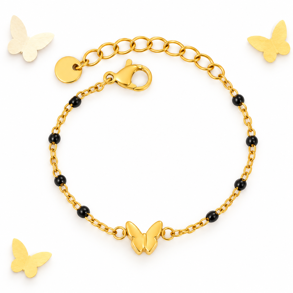 Gold Butterfly Nazariya 18K Gold Plated Children's Bracelet