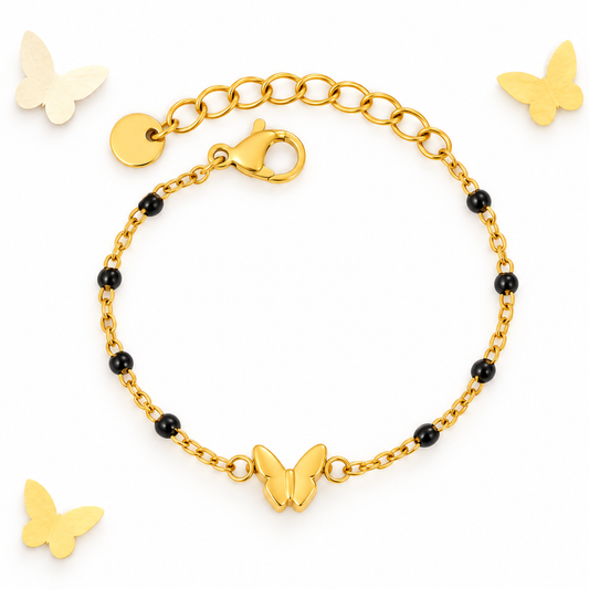 Gold Butterfly Nazariya 18K Gold Plated Children's Bracelet