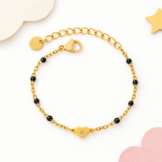 Sparkle Heart Nazariya 18K Gold Plated Children's Bracelet