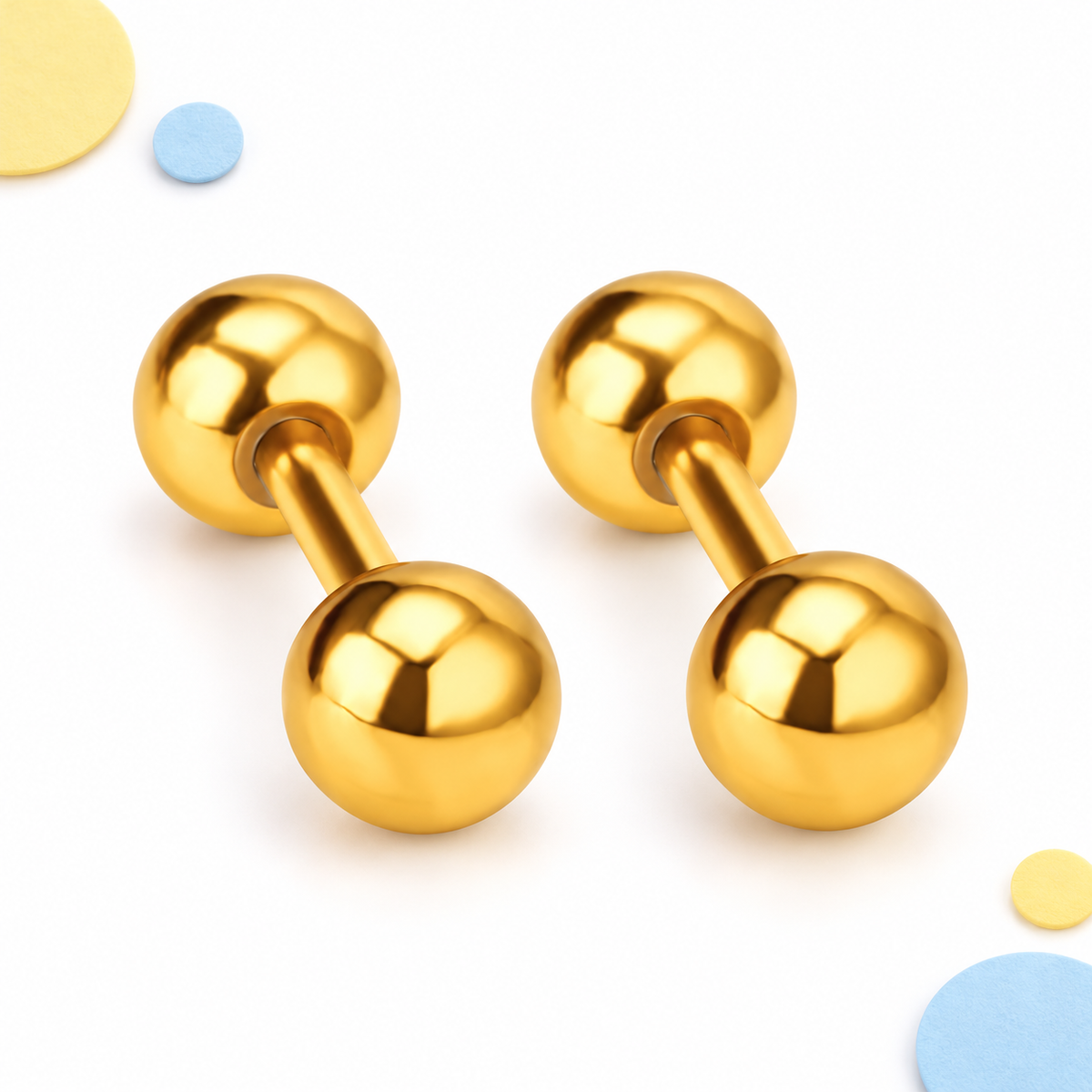 Classic Gold Ball 18K Gold Plated Children's Earrings